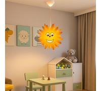 Suspension chambre d'enfant Soleil Lampe à suspendre Soleil Lampe à suspendre pour enfants, bois jaune, 1x E27, DxH 38x110 cm Eglo 94142