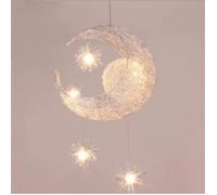 Lampe suspendue lune étoilée TD® G4 - ROCK - Aluminium - 40cm - 5 ampoules