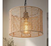 Lampe Suspendue Lustre Éclairage/Lampe de Salon Chanvre Grille Noir Braun H 120