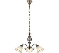 Lampe suspendue lustre en verre lampe de salle à manger laiton antique, verre, 3 ampoules, 3x douilles E27, DxH 60x120 cm
