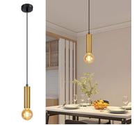 Lampe suspendue - NETTLIFE - 1 flamme - E27 - Métal - Dorée - Scandinave/Moderne
