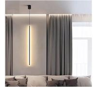 Lampe suspendue noire industrielle linéaire à long tube Suspension Luminaire moderne minimaliste à LED luminaire de plafond pour chambre à coucher chevet TV décoration murale salon lustre ( Color : Tr