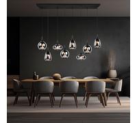 Lampe Suspendue Noire Pour Salle À Manger 8 Flammes H 150Cm