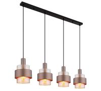 Lampe suspendue plafonnier lampe suspendue lampe de salle à manger verre ambre 4 lampes