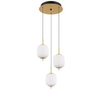 Lampe suspendue plafonnier LED en laiton verre opale lampe de salle à manger