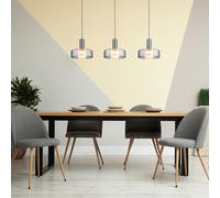 Lampe suspendue plafonnier LED salle à manger lumière verre couleur fumée 90cm