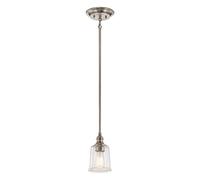 Lampe Suspendue Plafonnier Suspension Acier Verre Étain D 12,7 CM Salle à Manger