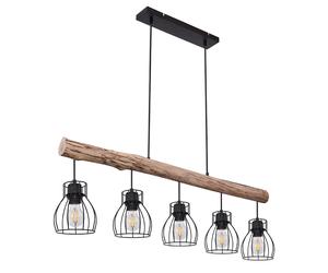 Lampe suspendue pour plafond, poutre en bois à intensité variable, télécommande dans un ensemble comprenant des ampoules LED RVB