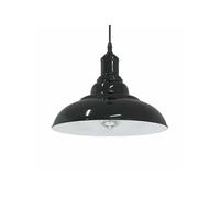 vidaXL Lampe suspendue réglable hauteur E27 noir brillant Ø 31cm métal, éclairage suspendu, éclairage suspendu de cuisine, 4103435 Noir