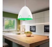 Plafonnier suspendu en métal, plafonnier suspendu vert blanc, 1x LED E27, 27,5x110cm, chambre à coucher, salon