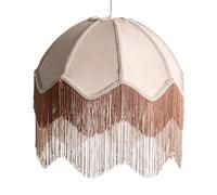 Lampe Suspendue Rétro Vintage Abat-Jour en Papier Tressé avec Franges Naturelle et Beige Milagro