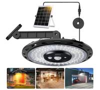 Lampe suspendue solaire, 108 LED, 3000 lumens, 3 couleurs, 5 modes, avec télécommande
