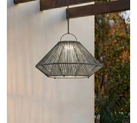 Lampe suspendue solaire à LED Lindby Austas, grise, Ø 50 cm, USB, IP54 Austas Lindby, dimmable, gris, Matière Plastique, Moderne, Lampe Solaire