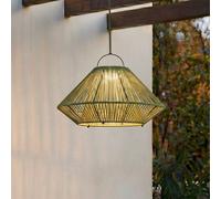 Lampe suspendue solaire à LED Lindby Austas, verte, Ø 50 cm, USB, IP54 Austas Lindby, dimmable, vert, Matière Plastique, Moderne, Lampe Solaire