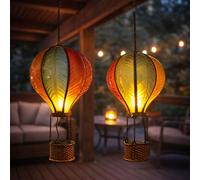 Lampe Suspendue Solaire Extérieure Déco Jardin Effet Feu Ballon LED 2er Set