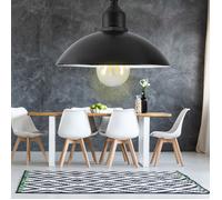 Lampe suspendue solaire - Nosheir - Abat-jour métal noir IP65 - 12 h autonomie - pour jardin,, terrasse et camping