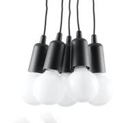 Lampe suspendue Sollux Lighting Diego 5 Noir TU