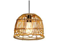 Lampe suspendue style bohème vintage en rotin - Avec batterie - Sans électricité - Éclairage extérieur - Lanternes extérieures - Résistant aux intempéries - Pour jardin, balcon, camping
