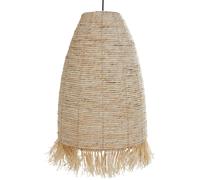 Lampe Suspendue Style Boho Naturel Abat-jour en Paille et Base en Métal Tutong