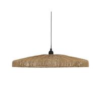 Lampe suspendue, Suspension luminaire en Acier noir et bois de jute coloris naturel - diamètre 58 x Hauteur 10 cm - -