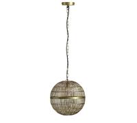 Lampe suspendue, suspension, plafonnier, lampe de salon, lampe de cuisine, lampe de salle à manger, vieux laiton, maille métallique dorée, 1x E27, H 120 cm