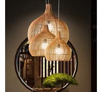 Lampe suspendue tissée en rotin faite à la main, luminaires décoratifs rétro, design créatif, lumières décoratives d'intérieur
