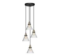 Lampe Suspension 4 Têtes Alak 80cm Noir