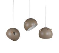 Lampe Suspension Design 3 Lampes Tubbie 73cm Marron