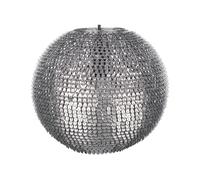 Lampe Suspension E27 Max 40W en Métal Argenté Boule Disco Légère et Robuste Sein