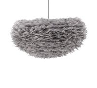 Lampe Suspension en plume Nicola 75cm Gris