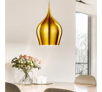 Lampe suspension lampe de table à manger dorée salon suspension lampe aluminium, design cloche, 1x E27, DxH 24 x 160 cm