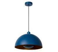 Lampe suspension Lucide Siemon Ø40 bleu or métal E27