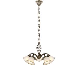 Lampe suspension lustre lampe suspension lampe en verre lampe de salle à manger laiton antique, verre métal, 5 lumières, 5x douilles E27, DxH 60x120 cm