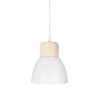 Atmosphera - Suspension Desy blanche - métal et bois D15 cm