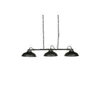 Lampe Suspension Métal de 3 Têtes Noir, L.107 x P.27 x H.65 cm --