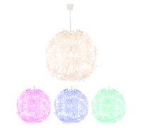 Lampe suspension motif fleur plafonnier suspendu blanc rond plafonnier fleur LED, télécommande RGB changement de couleur dimmable, 1x 9W 1x806lm 3000K, 60 cm, chambre