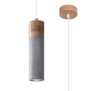 Lampe suspension plafonnier béton bois gris salle à manger lumière 1 ampoule