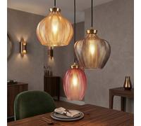 Suspension Lampe De Plafond Lampe De Salle À Manger Métal Or Verre D 45 Cm