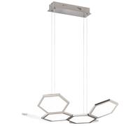 Lampe suspension suspension lampe de table plafonnier plafonnier, dimmable, métal acrylique aluminium, 26W 3000K 2000lm LED, Wofi 6323.01.64.8000