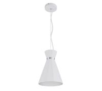 Lampe suspension suspension plafonnier suspension suspension lampe cone lampe salle à manger, plâtre métal anneau chromé blanc, 1x douille E27, DxH 20x177,5 cm