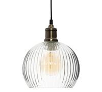 Atmosphera Suspension Laye en verre strié Ø20 cm – Rétro bohème pour salon/chambre