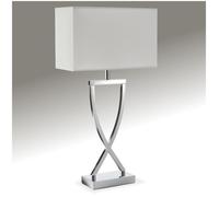 Lampe - TECTAKE - Lampe de table AVINA 60W design moderne et structure en fer revêtu par poudre, 27 x 12 x 51,5 cm - Gris chrome