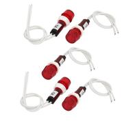 Lampe témoin SOURCING MAP AC 220V Lumière rouge Voyant lumineux Lampe de signalisation pilote avec 14cm câble 5Pcs