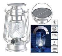 Lunartec Lampe-tempête LED solaire à intensité variable 200 lm / 3 W / 8000 K - Argent