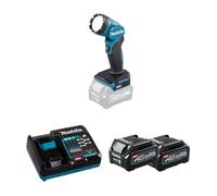 Lampe torche 40V DEAML001G + 2 batteries 40V 2,5 Ah + chargeur rapide DC40RA MAKITA