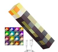 Lampe Torche LED de 16 Couleurs - Murale Artisanale 28 cm - Veilleuse USB Rechargeable - Lumière LED pour Jeux Miniatures - Support Mural ou Main - Éclairage de Table de Nuit pour Cadeau Enfant