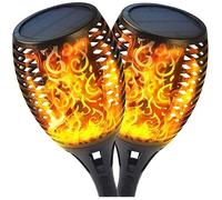 Lampe Torche Solaire - Flamme - 2 Pack - Étanche - Jardin - LED