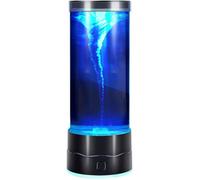 Lampe Tornade Lumière Nocturne en Tourbillon d'Eau pour la Maison,le Dortoir,le Bureau, l'Étude, Chambre à Coucher,Salon(Noir)