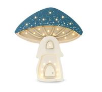 Lampe veilleuse maison champignon bleu