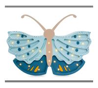Lampe veilleuse papillon bleu